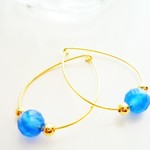 （再）神の石 ♡ブルーメノウ♡天然石ドロップsピアス
