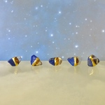 ◆夜空のひかり◆Lapis-lazuli×Citrine／金継ぎピアス／S S ~ S size