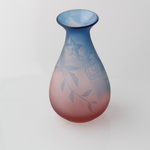 【ねこのぐらす】鳥かごとネコ -徳利１個-　水色×藤ピンク　水差し　 酒器