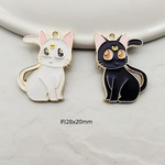 猫 チャーム アクセサリーパーツ ピアスパーツ 2個入り