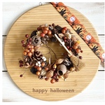 ほうき取り外し可能🎃木の実ごろごろ秋冬リース