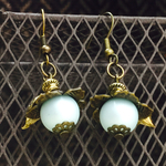 NEW ブルーパール木の実のピアス／スチームパンク