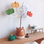 ꫛꫀꪝ✧‧˚ほのぼのクマさん、ハロウィンの木が頭から生えちゃったの巻🍬👻🎃ʕ·ᴥ·ʔ②