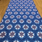 高島縮 40/40 十二ツ畳雪花絞り※計り売り　(巾：約103(cm)長さ：約100(cm)）／紺瑠璃×深紫