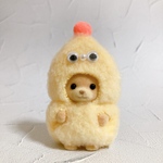 薄黄色×蛍光オレンジ もこもこモンスター シルバニア 赤ちゃん 着ぐるみ