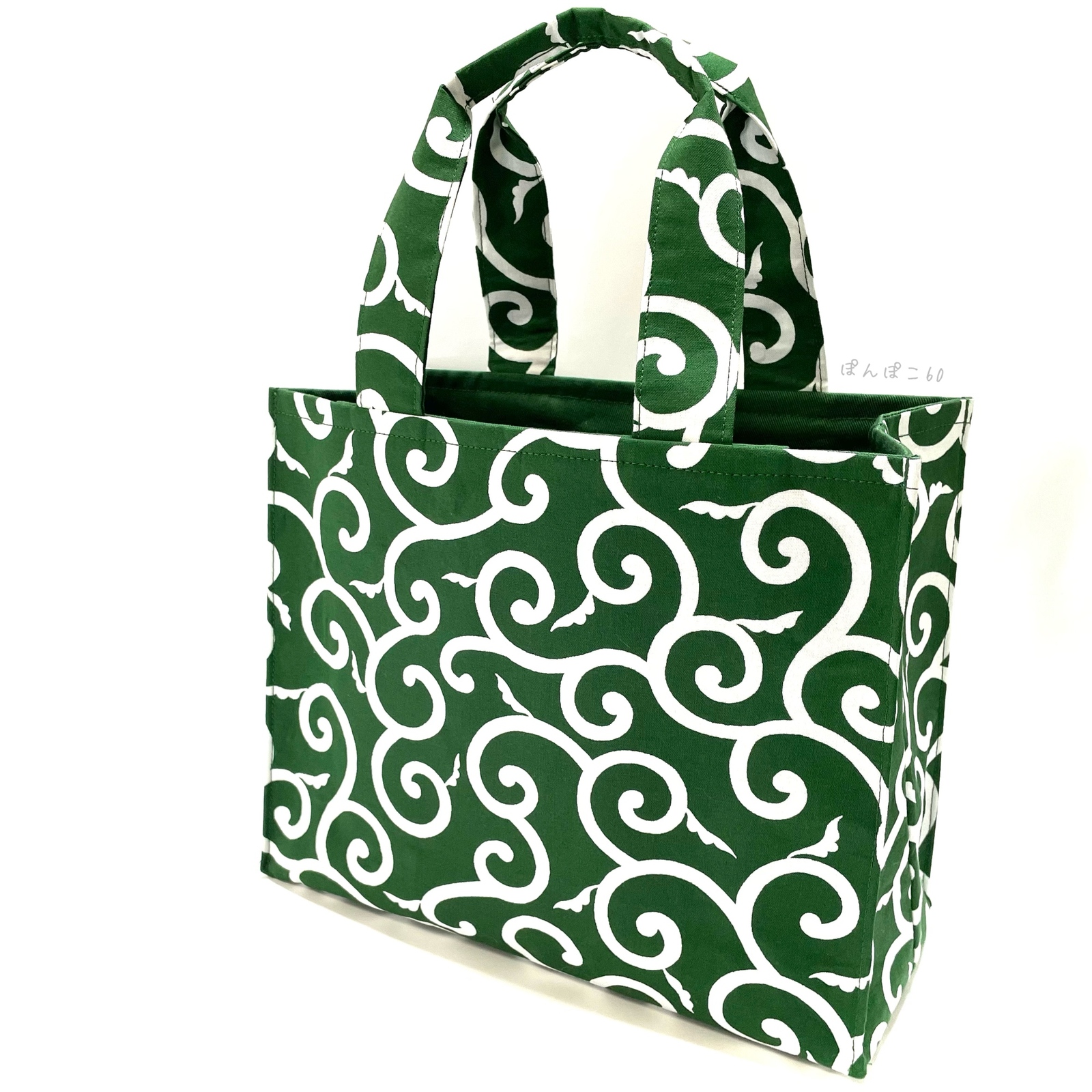 選べるカラー❗️【唐草模様《中柄》】 スクエアトートバッグ(マチ広