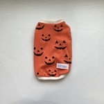 犬服　タンクトップ　ハロウィン柄（オレンジ）生成リブ　XSサイズ
