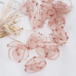 【4pcs.】くすみ ドット 花びら シフォン ブラウン ／ K622-8BR