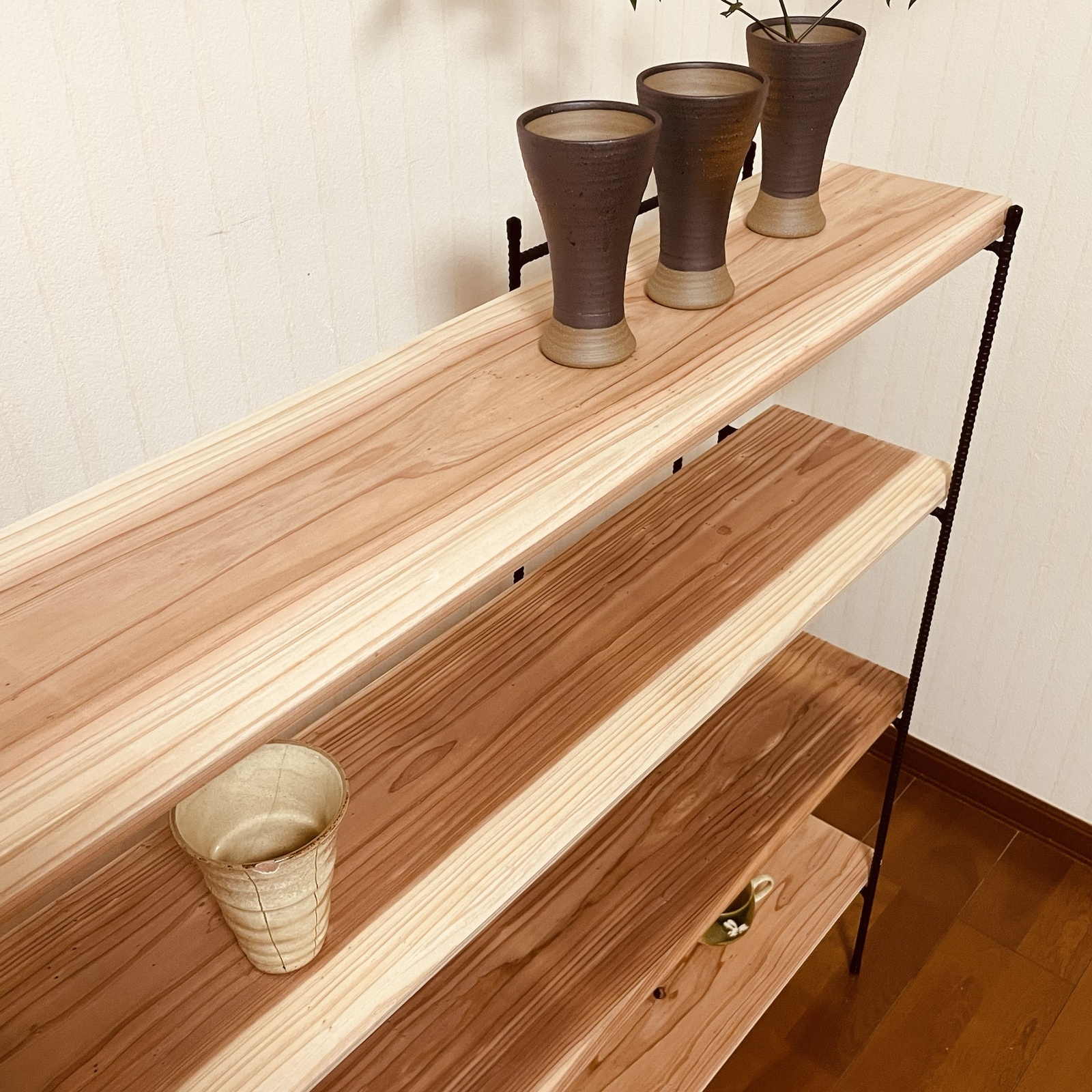 大人気‼️ 手作りアイアン家具 折り畳みラック 西海岸インテリア 幅150cm 手作りアイアン家具 折り畳みラック アンティーク 西海岸