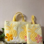 【新作🌈✨】ハワイアンキルト♡レッスンバッグ&シューズ入れ♡パイナップル&プルメリア