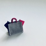 スクエア型トートバッグ（Lサイズ）（マルチカラー/グレー）