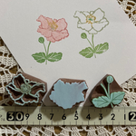 ＊okabekasuga様専用＊☆ryomamaはんこ☆持ち手なし　秋はんこ　秋明菊　シュウメイギク　重ね捺しパーツ付き