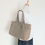*新作*【サイドポケット*お出かけトートL】サンドベージュ*ヴィンテージ加工8号帆布*