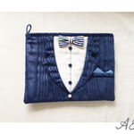 I ♥︎ tuxedo clutch bag(navy)☆送料無料☆