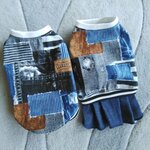 犬服！デニムパッチワーク！デニムスカート