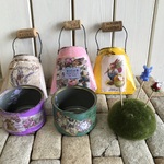 多肉苗＆ガーデンピックおまけ付き☆バッグ型リメ缶＆リメ缶セット　B