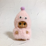 薄ピンク×紫 もこもこモンスター シルバニア 赤ちゃん 着ぐるみ