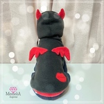  【小型犬用犬服】あなたは天使？それとも悪魔？😈悪戯キッスの小悪魔ちゃんフリース😈💋