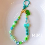 キーホルダーストラップ🧸💚ビーズキーホルダー🟢バッグチャーム☺︎グリーンポップ💚/MIMI.