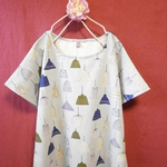 北欧モダンランプ　半袖ワンピース 　ブルー