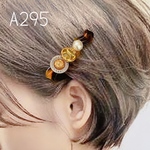 A295…thank you price♡ヘアクリップ　べっ甲×ビンテージボタン　ハンドメイド