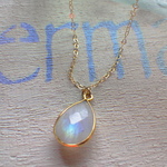 ☆再販☆　Flamed Moon Stone Necklace *14kgf*