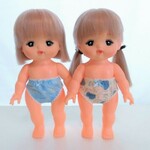 メルちゃんサイズ　パンツ２枚セット　水色ハート　水玉　服　パンツ