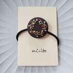 刺繍ヘアゴム🌷　no.993    くるみボタン　💛送料無料💛　