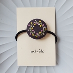 刺繍ヘアゴム🌷　no.995    くるみボタン　💛送料無料💛　