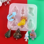 値下げ☆クリスマス シリコンモールド レジン型 ソフトモールド ツリー 雪だるま サンタクロース 天使 キーホルダー オーナメント 石鹸 UVレジン エポキシ樹脂
