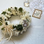 \new!!/ ドライフラワー ナチュラルミニリース ~white×green~