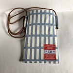 北欧風水色格子のスマホポシェット