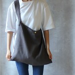 リネン　ワンショルダーバッグ【チャコールグレー】