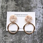 ミルクティーcolor フープ イヤリング or ピアス