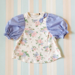 ぷっくり袖の花柄Tシャツ