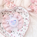 【全3色】妊婦さんのカバンにつけるマタニティマークのキーホルダー/バニラリボンロゼット/マタニティロゼット/妊娠祝い