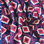 再販【B4 vintage東欧ハギレ】navy/white＊red flower cotton
