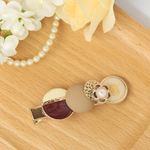 送料無料☆ 秋冬 バイカラー カボション オシャレ 大人可愛い ヘアクリップ！(① パープル(マーブル)) 