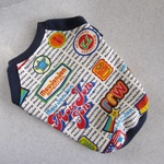 【受注製作】ミニ裏毛／カラフルロゴ柄♪　わんこ服　犬服