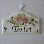 ★トールペイント★バラのトイレプレート