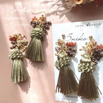 つぶつぶ ×オリーブタッセル　 ピアス/イヤリング