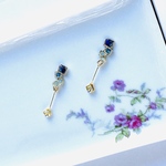 螺鈿の メタルスクエアピアス　イヤリング【1460】秋ピアス　#シェル　#handmade #accessory #손수 만든 장신구　#手工制作 饰品