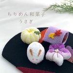 ちりめん　秋の和菓子　兎