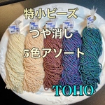 トーホー特小ビーズつや消し❗️1束10メートル5色アソート