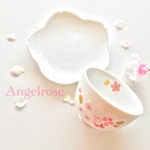 さくら咲く♡茶托付き お湯呑み(ホワイト)