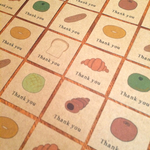 ホワイト地にも！いろんなパンのサンキューシール  45枚