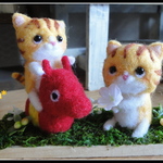 ＊赤ロディ×ねこちゃん親子（黄）　置物＊
