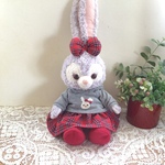 ステラルー　羊毛ウサギちゃん刺繍付きグレーパーカーセット　紺白パンツ　コスチューム