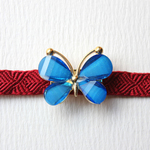 ●帯留/帯留め butterfly●blue