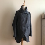 ツイードリネンで作ったショールカラーコート